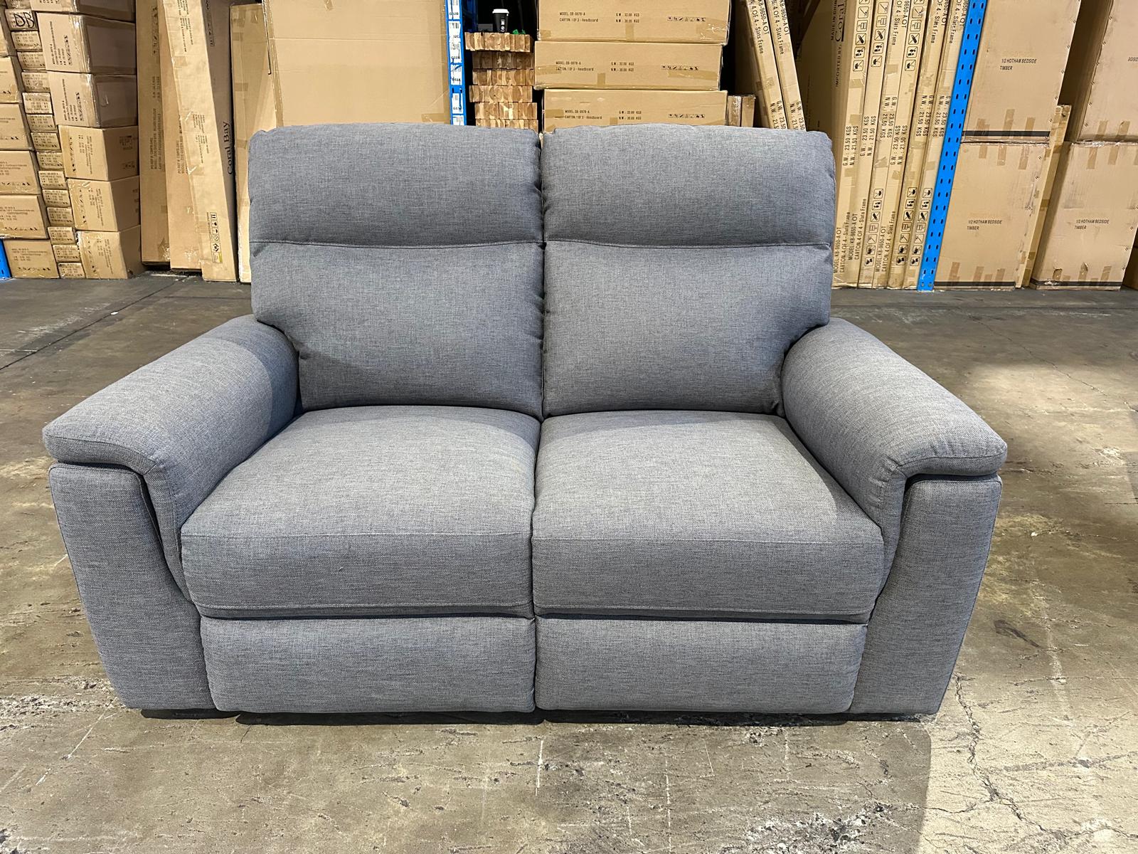 Chapman 2-Seater Electric Recliner Lounge Grey one left floor stock only