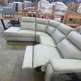 Bloomingdale Electric Reclining Leather 4-Seater Sofa with Left-Hand Facing Chaise