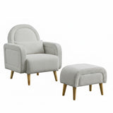 Boucle Rocking Chair and Ottoman