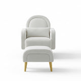 Boucle Rocking Chair and Ottoman