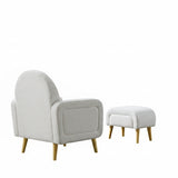 Boucle Rocking Chair and Ottoman