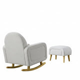 Boucle Rocking Chair and Ottoman
