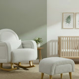 Boucle Rocking Chair and Ottoman