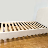 Scalloped Single Velvet Bed