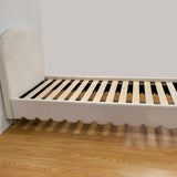 Scalloped Single Velvet Bed